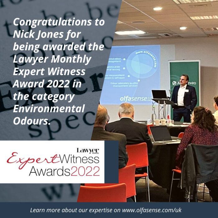 Award - Expert witness for environmental odours