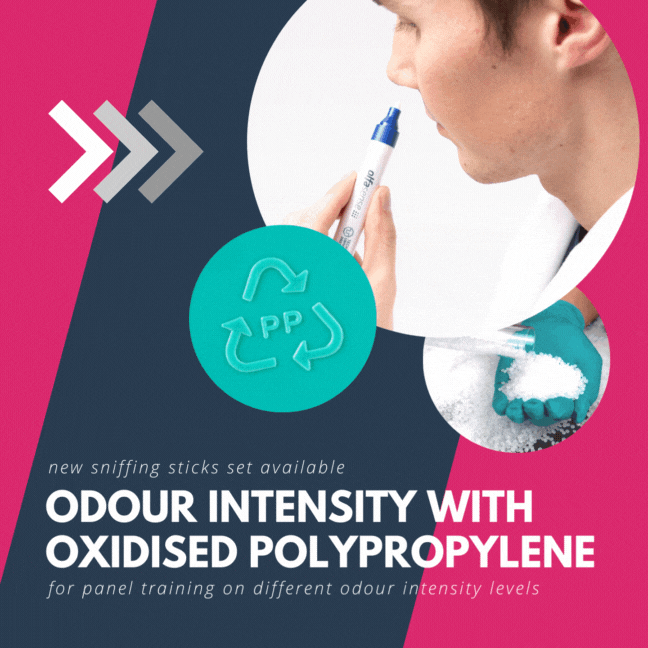Sniffing sticks odour intensity oxidised polypropylene